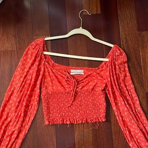 URBAN OUTFITTERS RED LONG SLEEVE TOP